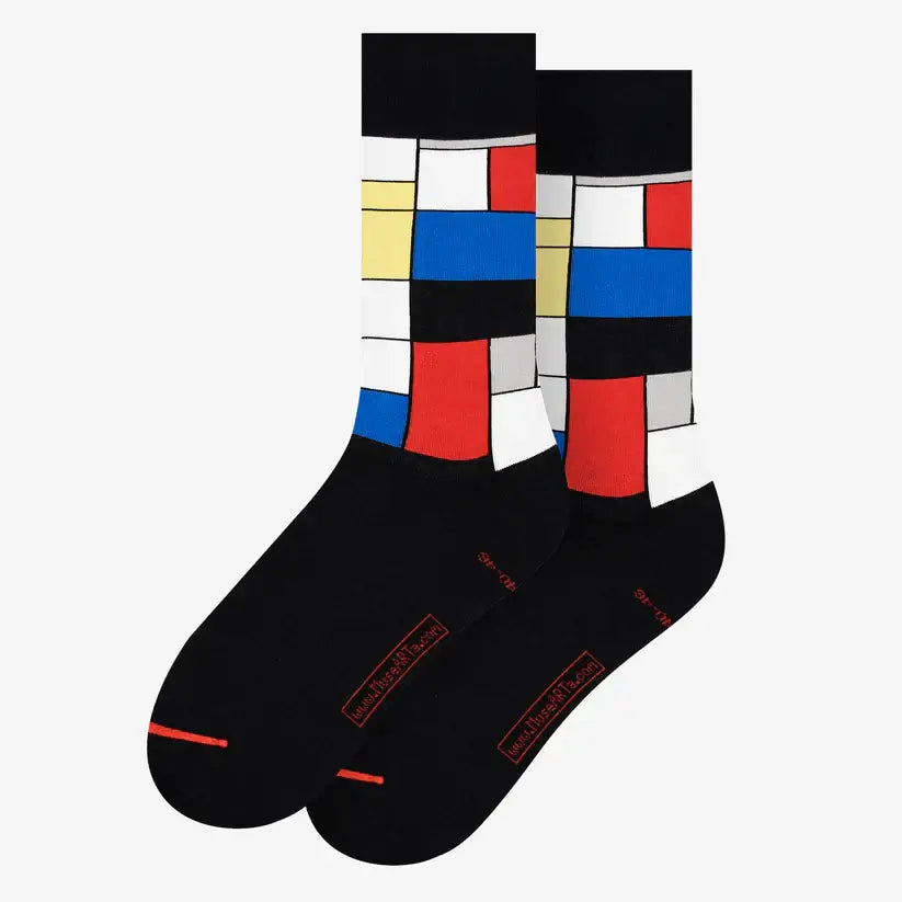 PIET MONDRIAN COMPOSITION WITH RED BLUE AND YELLOW Umjetničke Čarape - Piet Mondrian Dizajn umjetničke čarape & art čarape