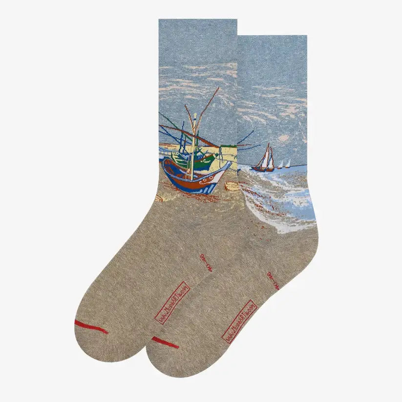 VAN GOGH FISHING BOATS ON THE BEACH Umjetničke Čarape Van Gogh - VestSocks Model umjetničke čarape & art čarape