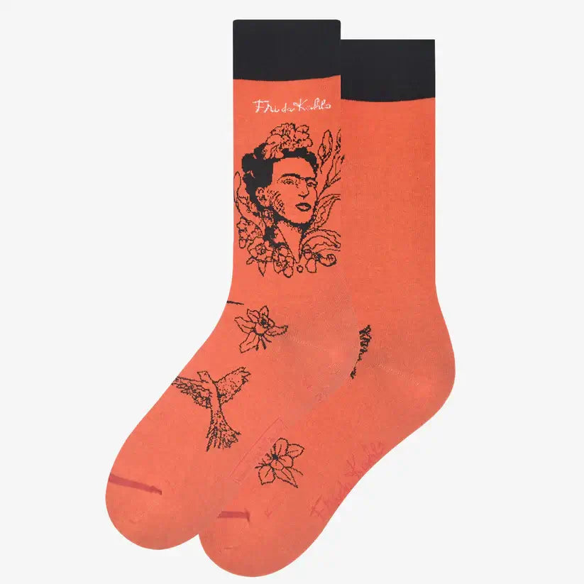 FRIDA KAHLO FRIDA WITH FLOWERS Frida Kahlo Čarape s Cvijećem - Umjetničke & Art Čarape umjetničke čarape & art čarape